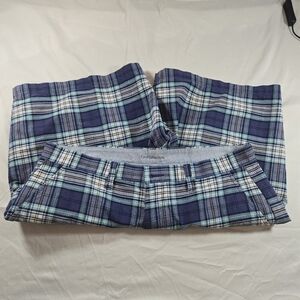 Croft & Barrow Navy and Light Blue Plaid Men's Shorts